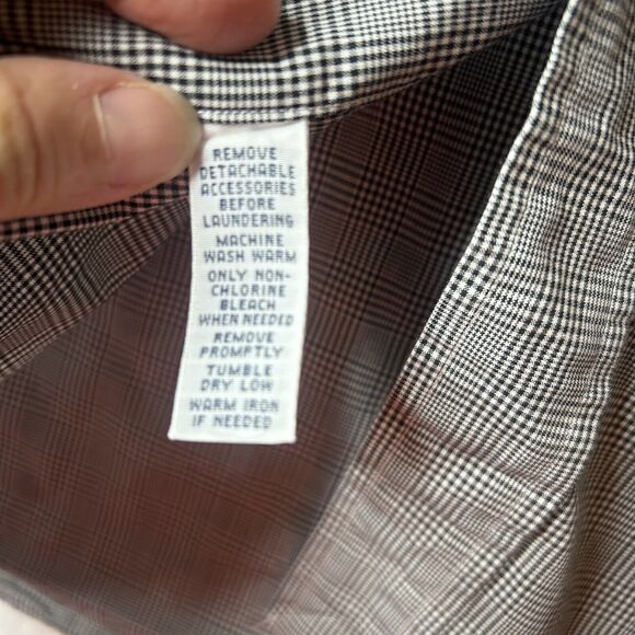 Polo By Ralph Lauren Estate Custom Fit 17.5 44 Plaid Black White Prince Of Wales - Picture 5 of 11